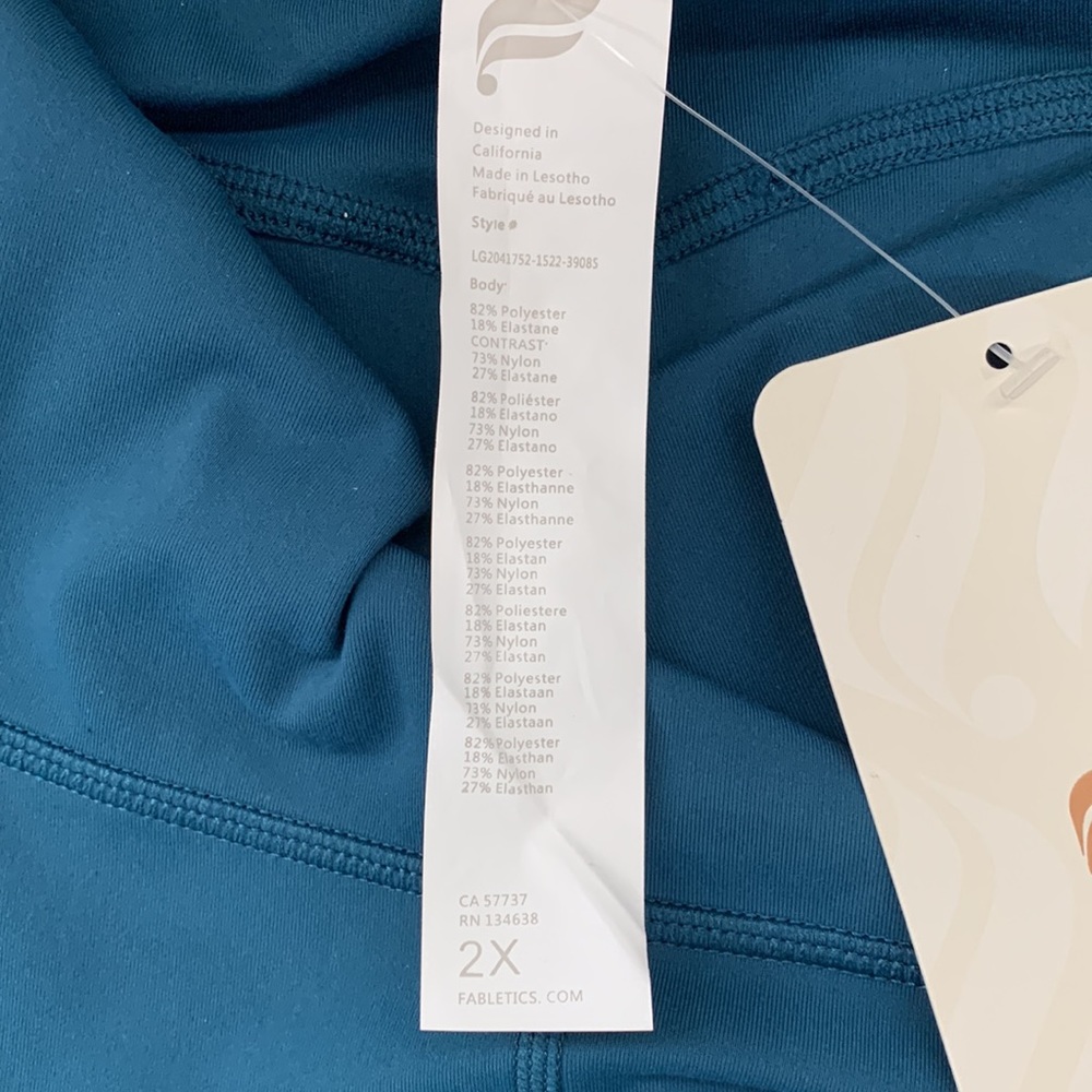 NWT Fabletics PureLuxe Oasis High Waisted Teal Pocket Legging Size 2X - Picture 5 of 6